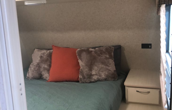 queen size bed in separate room