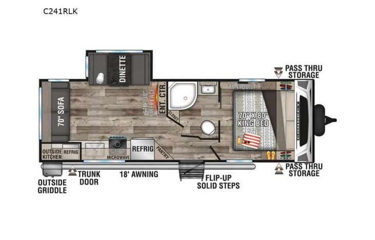 Representative floor plan provided by a trusted RVshare partner.