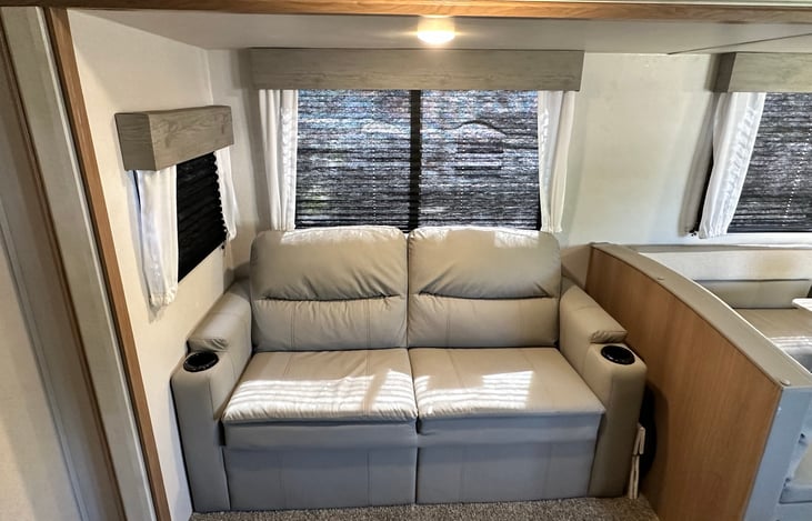 Couch converts to a bed.