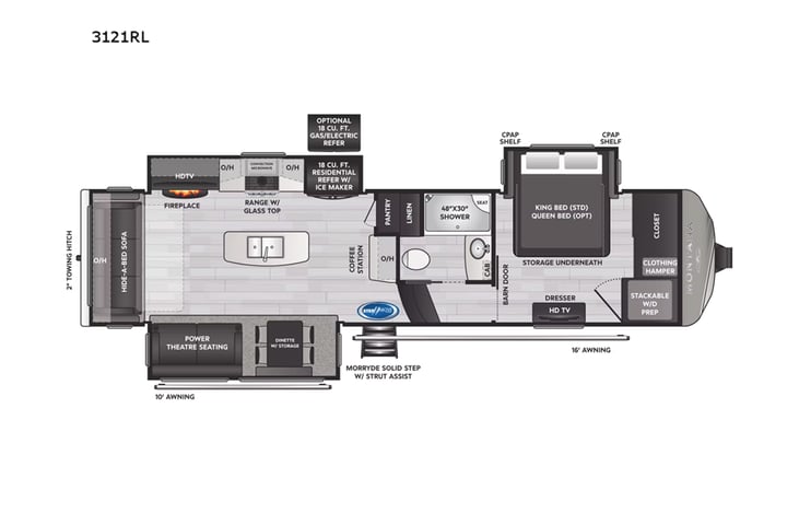 Representative floor plan provided by a trusted RVshare partner.