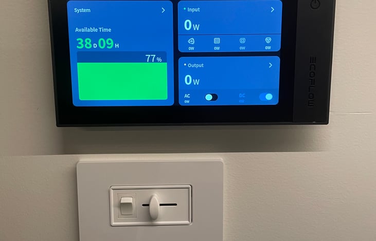 Touchscreen power system controls