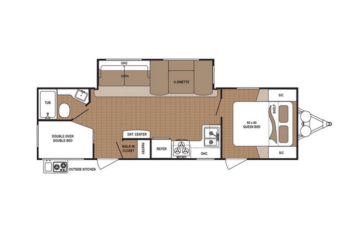 Representative floor plan provided by a trusted RVshare partner.