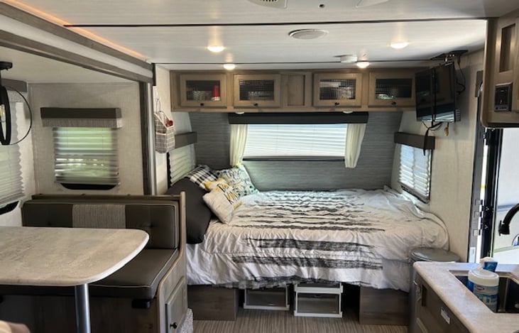 View of the front of the camper