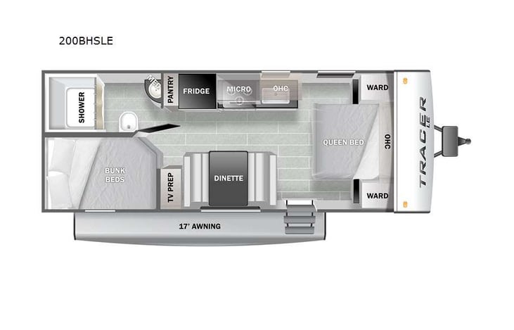 Representative floor plan provided by a trusted RVshare partner.