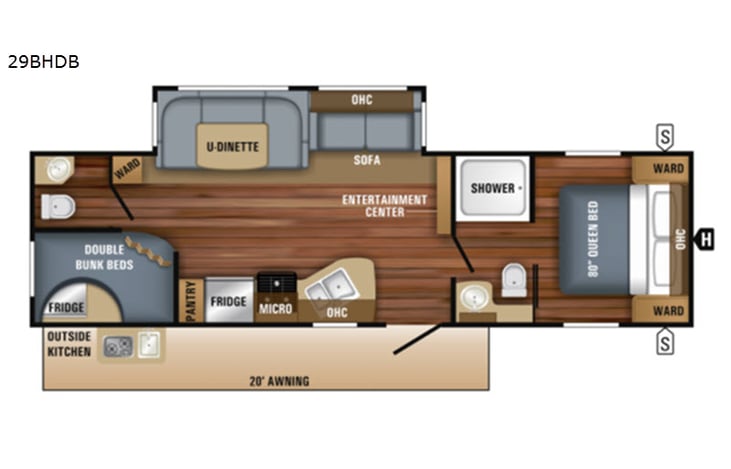 Representative floor plan provided by a trusted RVshare partner.