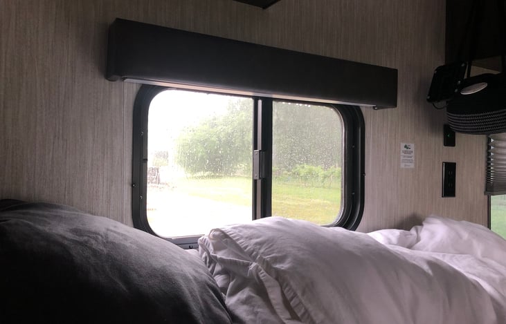 Kitchen nook turns into cozy bed.