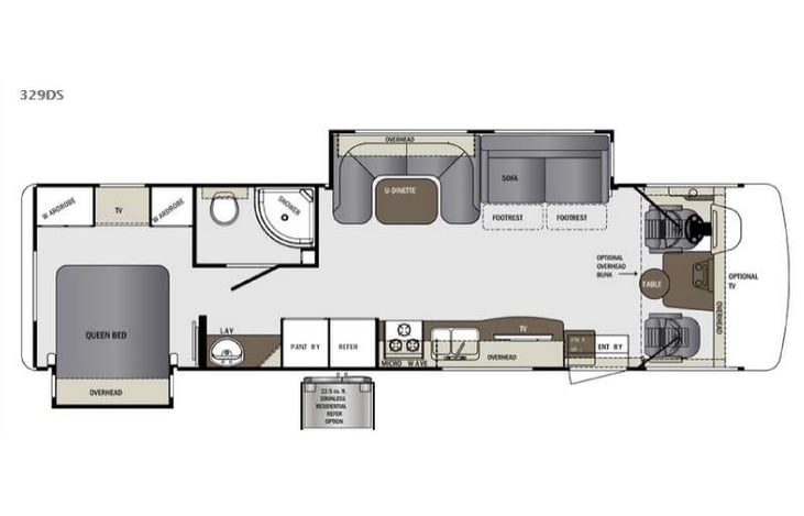 Representative floor plan provided by a trusted RVshare partner.