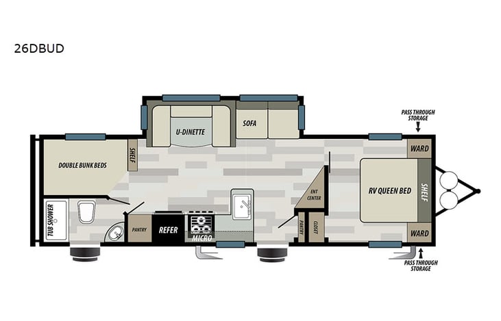 Representative floor plan provided by a trusted RVshare partner.