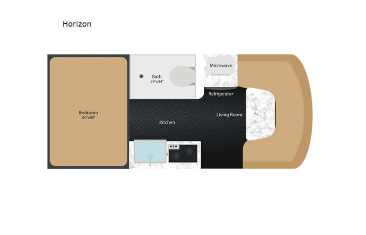 Representative floor plan provided by a trusted RVshare partner.