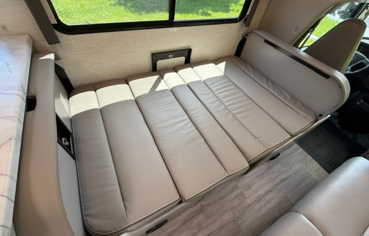 Dinette converted to bed.