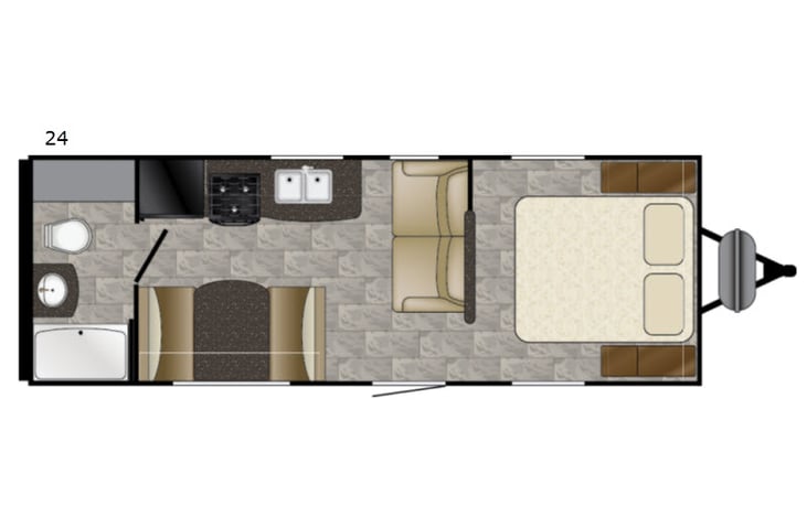 Representative floor plan provided by a trusted RVshare partner.