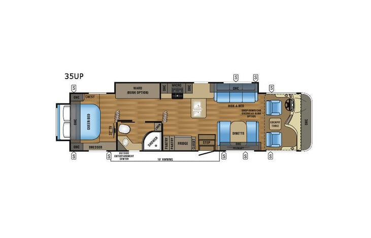 Representative floor plan provided by a trusted RVshare partner.