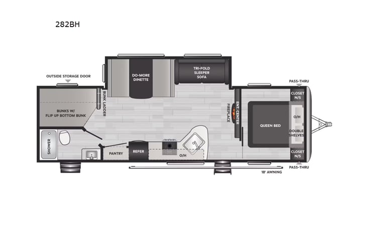 Representative floor plan provided by a trusted RVshare partner.