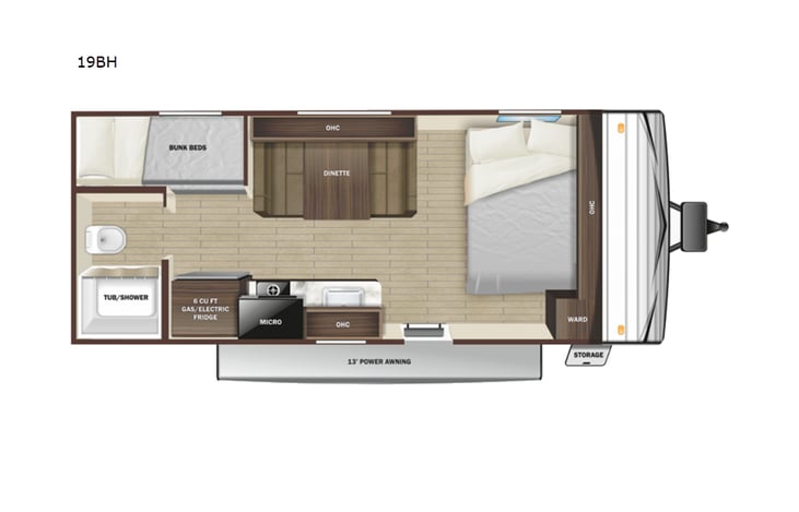 Representative floor plan provided by a trusted RVshare partner.