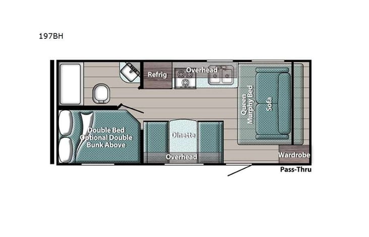 Representative floor plan provided by a trusted RVshare partner.