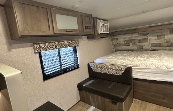 Table unit folds into a bed.