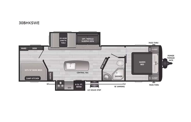 Representative floor plan provided by a trusted RVshare partner.