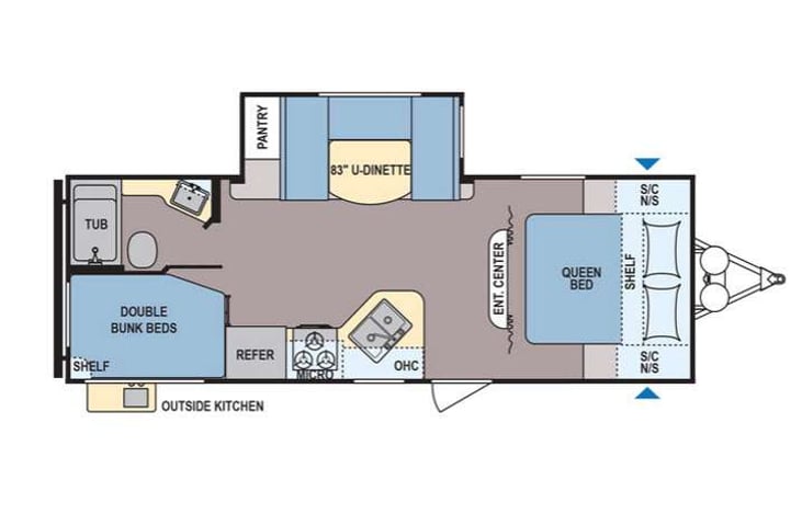 Representative floor plan provided by a trusted RVshare partner.