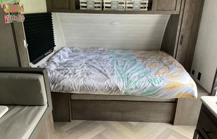 Queen size bed folded down