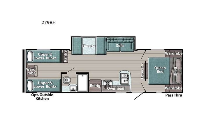Representative floor plan provided by a trusted RVshare partner.