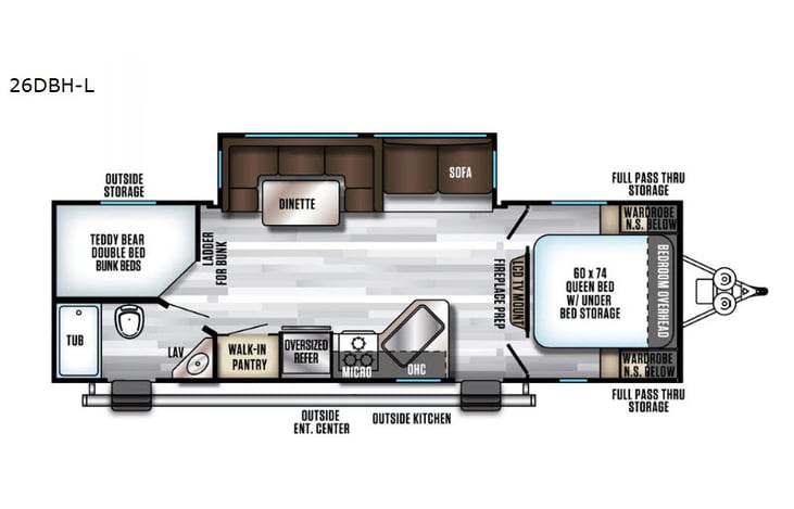 Representative floor plan provided by a trusted RVshare partner.