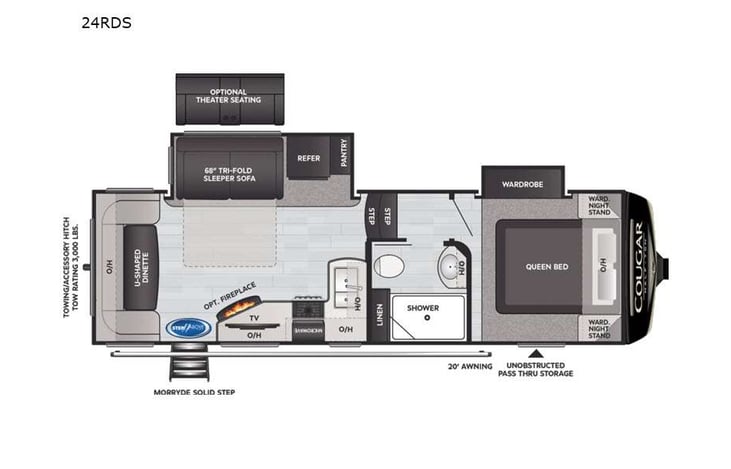 Representative floor plan provided by a trusted RVshare partner.