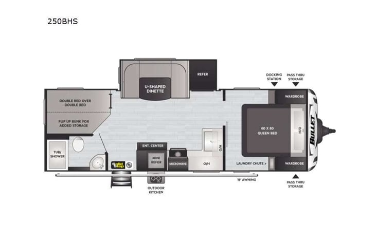 Representative floor plan provided by a trusted RVshare partner.
