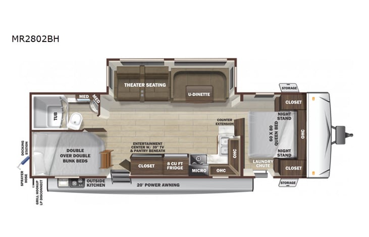 Representative floor plan provided by a trusted RVshare partner.