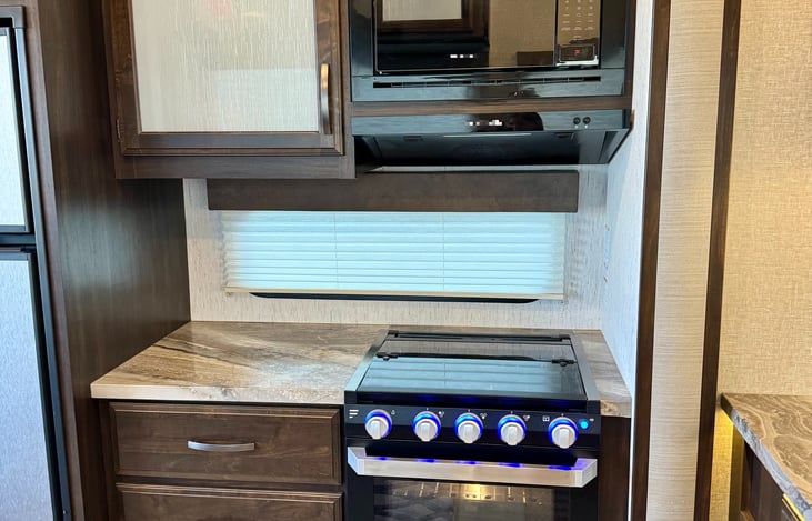 The Kitchen comes complete with a 3 burner stove, oven, a microwave and a fridge/freezer. There is also a crockpot and coffee maker for your morning coffee.