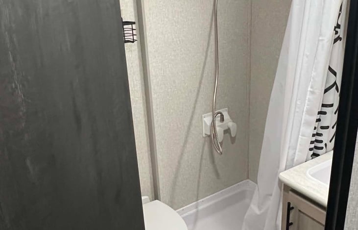 Bathroom- toilet, shower and sink