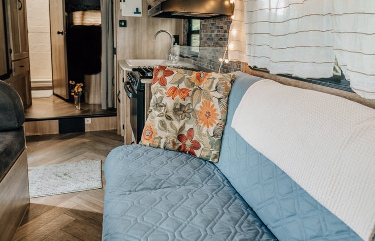 Couch folds out into a twin-size bed.