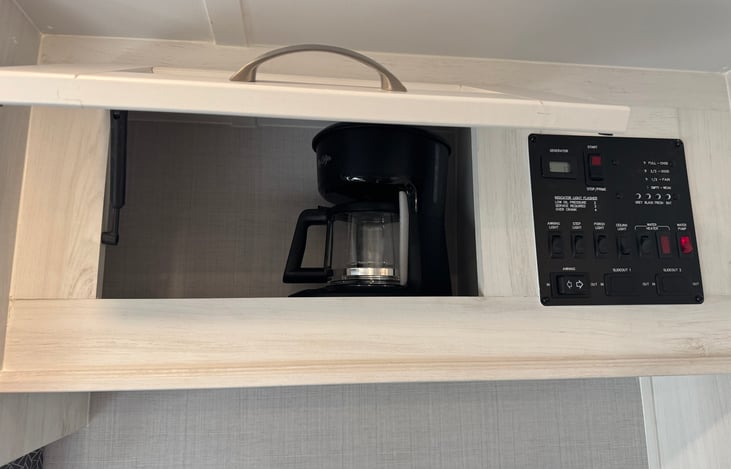 Main control center and coffee pot