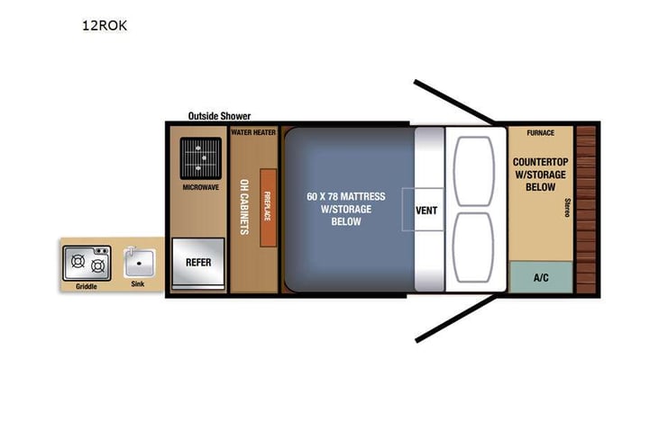 Representative floor plan provided by a trusted RVshare partner.