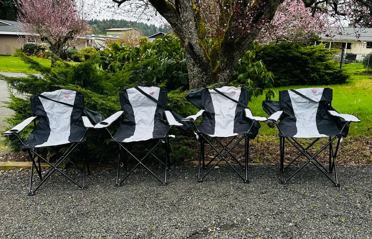 Four camp chairs included with rental