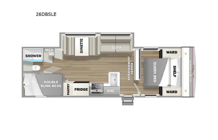 Representative floor plan provided by a trusted RVshare partner.