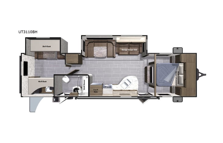 Representative floor plan provided by a trusted RVshare partner.