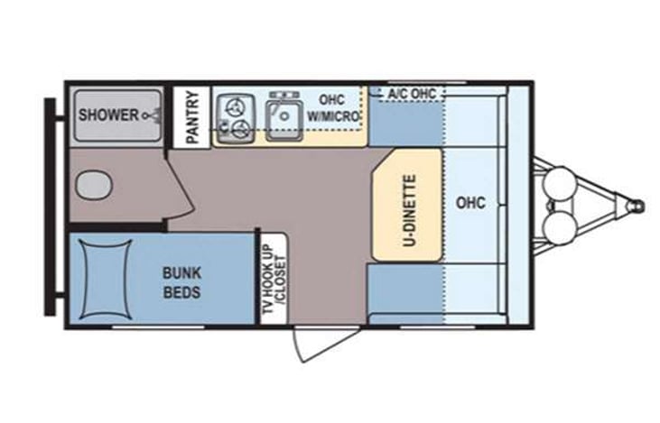 Representative floor plan provided by a trusted RVshare partner.
