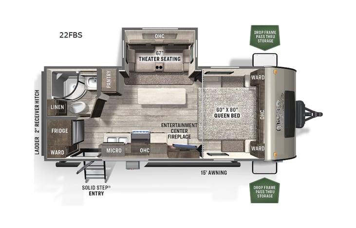 Representative floor plan provided by a trusted RVshare partner.