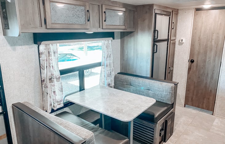 This dinning table can be folded down into a bed if you have small children