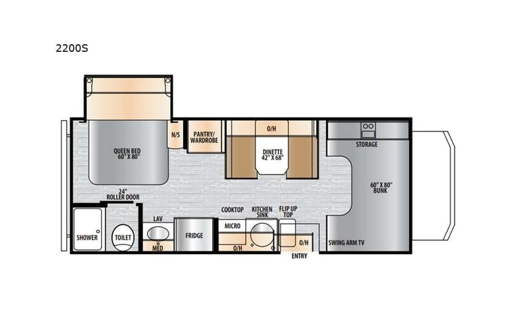Representative floor plan provided by a trusted RVshare partner.