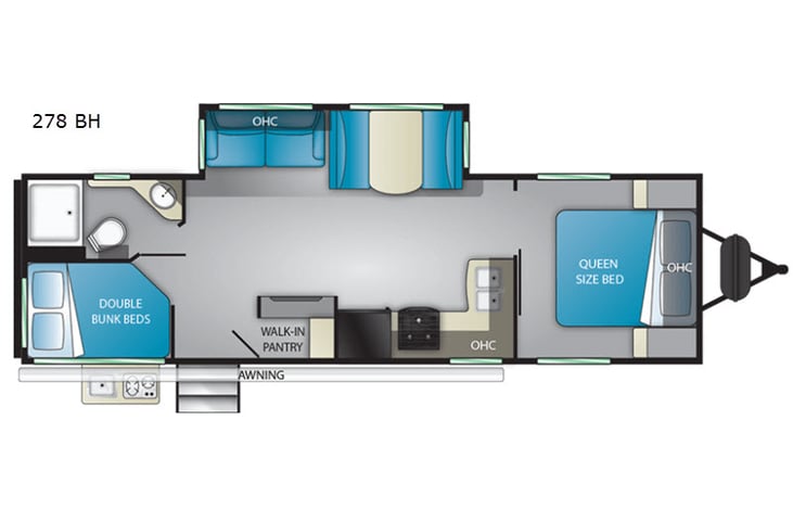 Representative floor plan provided by a trusted RVshare partner.