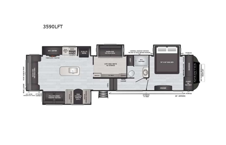 Representative floor plan provided by a trusted RVshare partner.