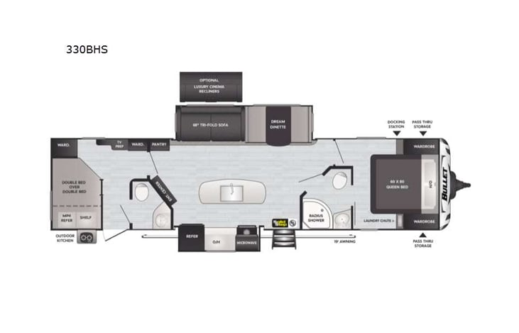 Representative floor plan provided by a trusted RVshare partner.