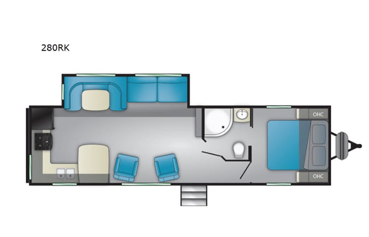 Representative floor plan provided by a trusted RVshare partner.