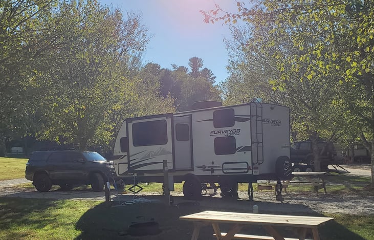 Getting set-up at Orchard Lake Campground