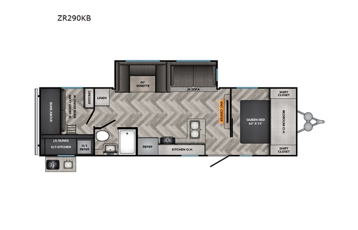 Representative floor plan provided by a trusted RVshare partner.