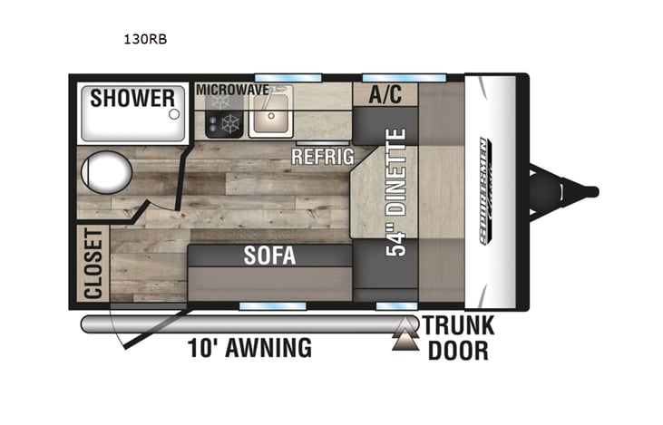 Representative floor plan provided by a trusted RVshare partner.