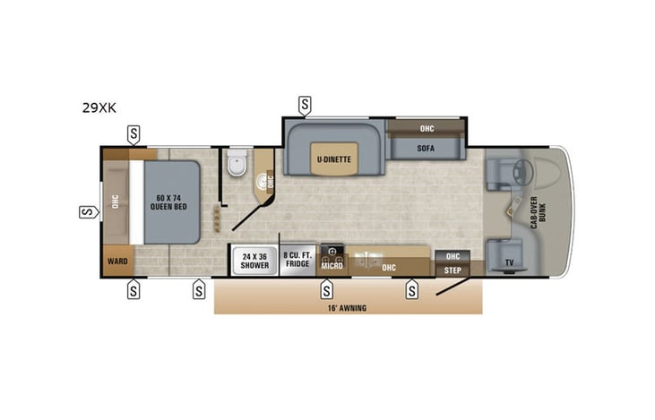 Representative floor plan provided by a trusted RVshare partner.