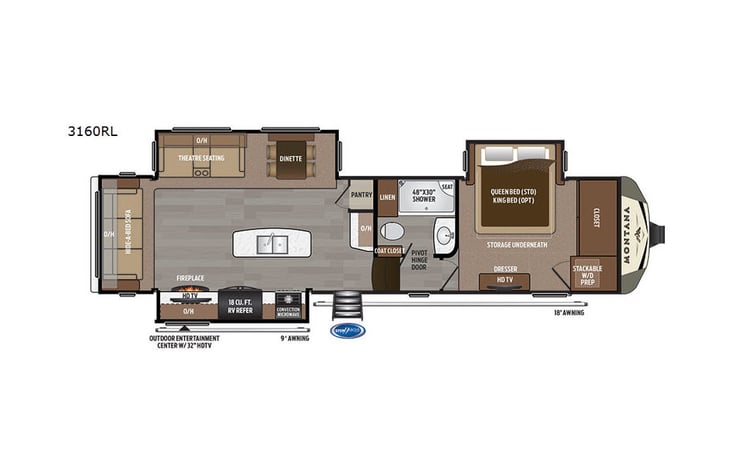 Representative floor plan provided by a trusted RVshare partner.