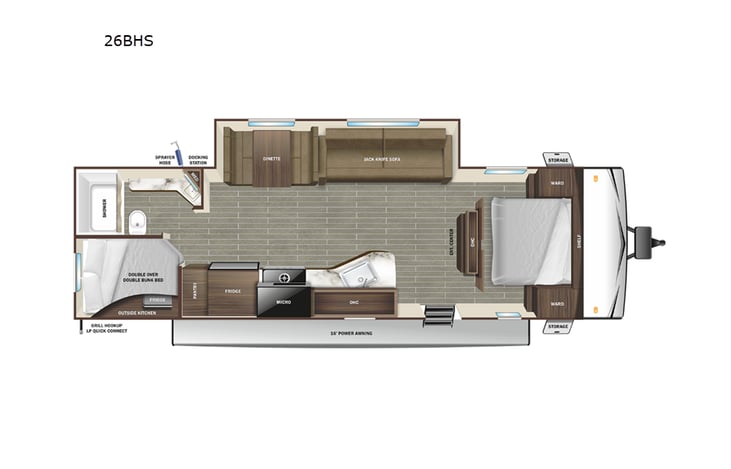 Representative floor plan provided by a trusted RVshare partner.